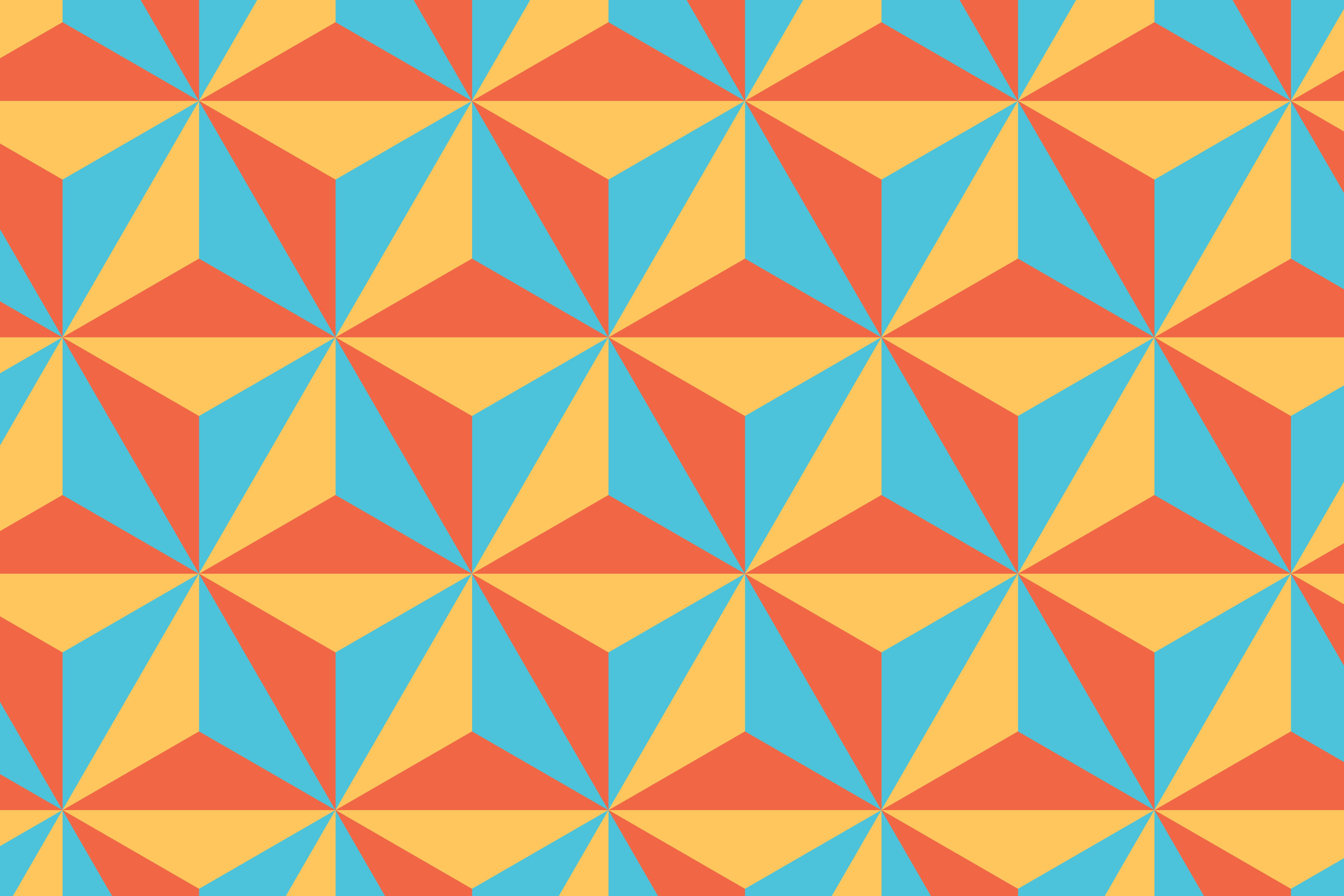 Tri-colored 3D triangular pattern