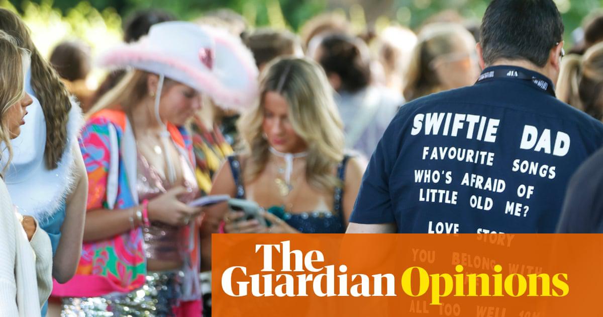 Taylor Swift fans, and a ‘Swiftie dad’, in Edinburgh for the first show of the UK leg of her Eras tour, 7 June 2024.