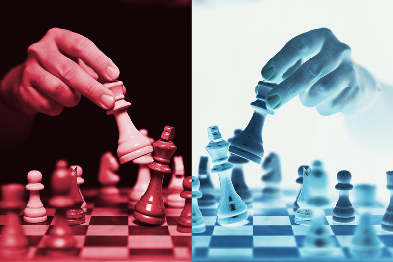 An image of chess playing to represent free will or determinism, based in physics.