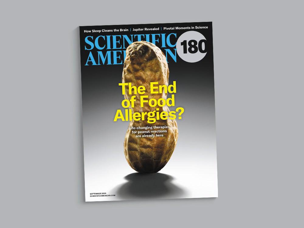 Cover of the September 2025 issue of Scientific American against a gray backgroud