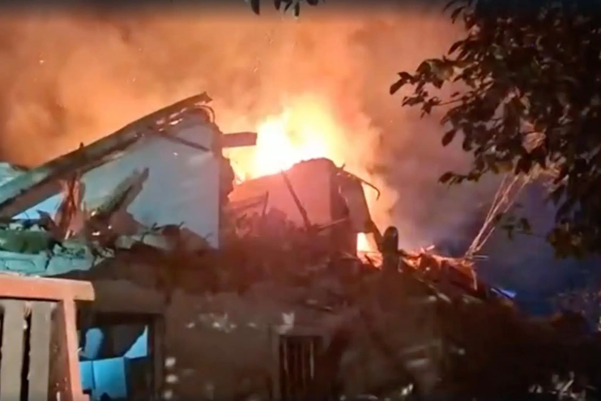 An image from the site of the explosion in Verona Province in Italy early Tuesday. 