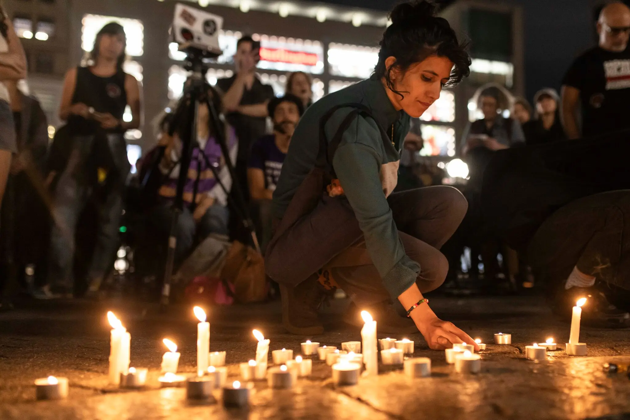 A vigil last Tuesday in Manhattan for Palestinians and Israelis killed during the war between Israel and Hamas.