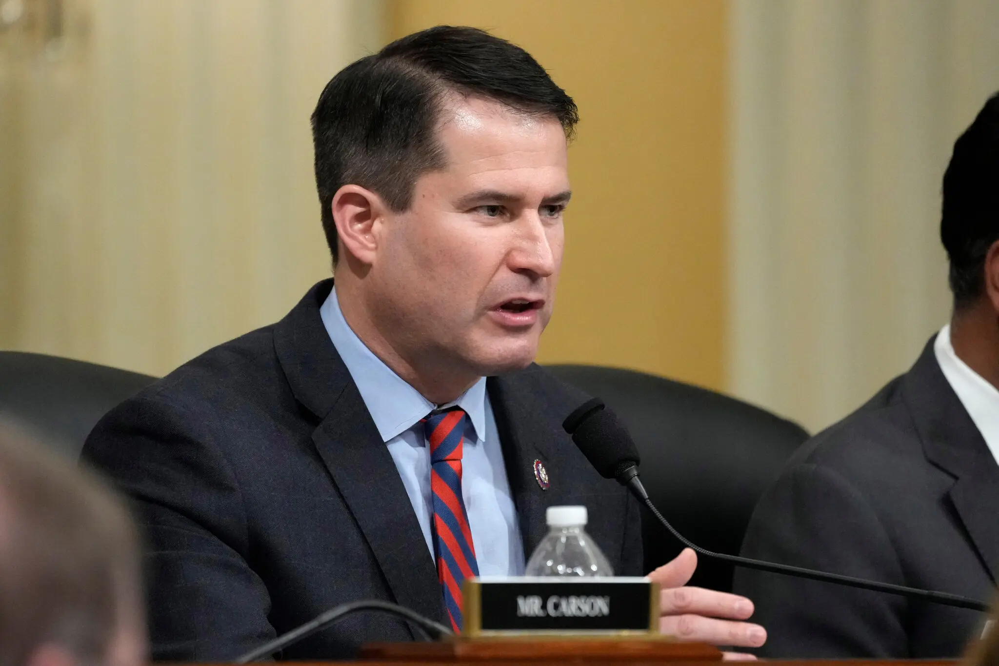 Representative Seth Moulton at a hearing in Washington in 2023.