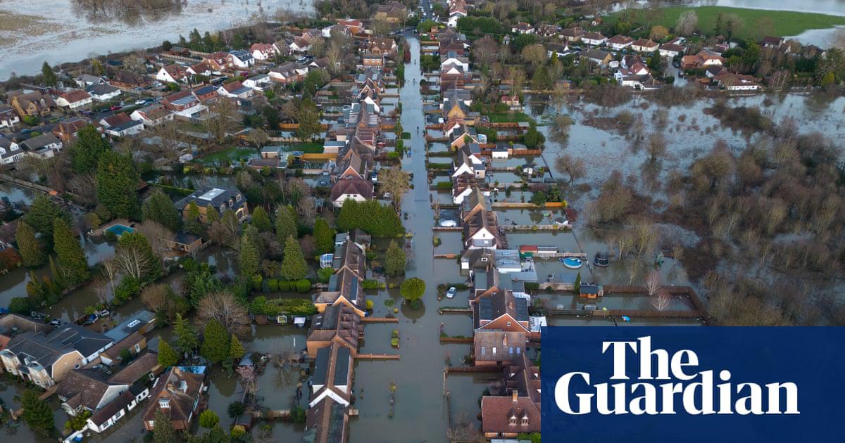 Flood waters surrounding houses in Wraysbury, Berkshire in January 2024. Greater London and Yorkshire and the Humber are two regions at particular risk in the coming years.