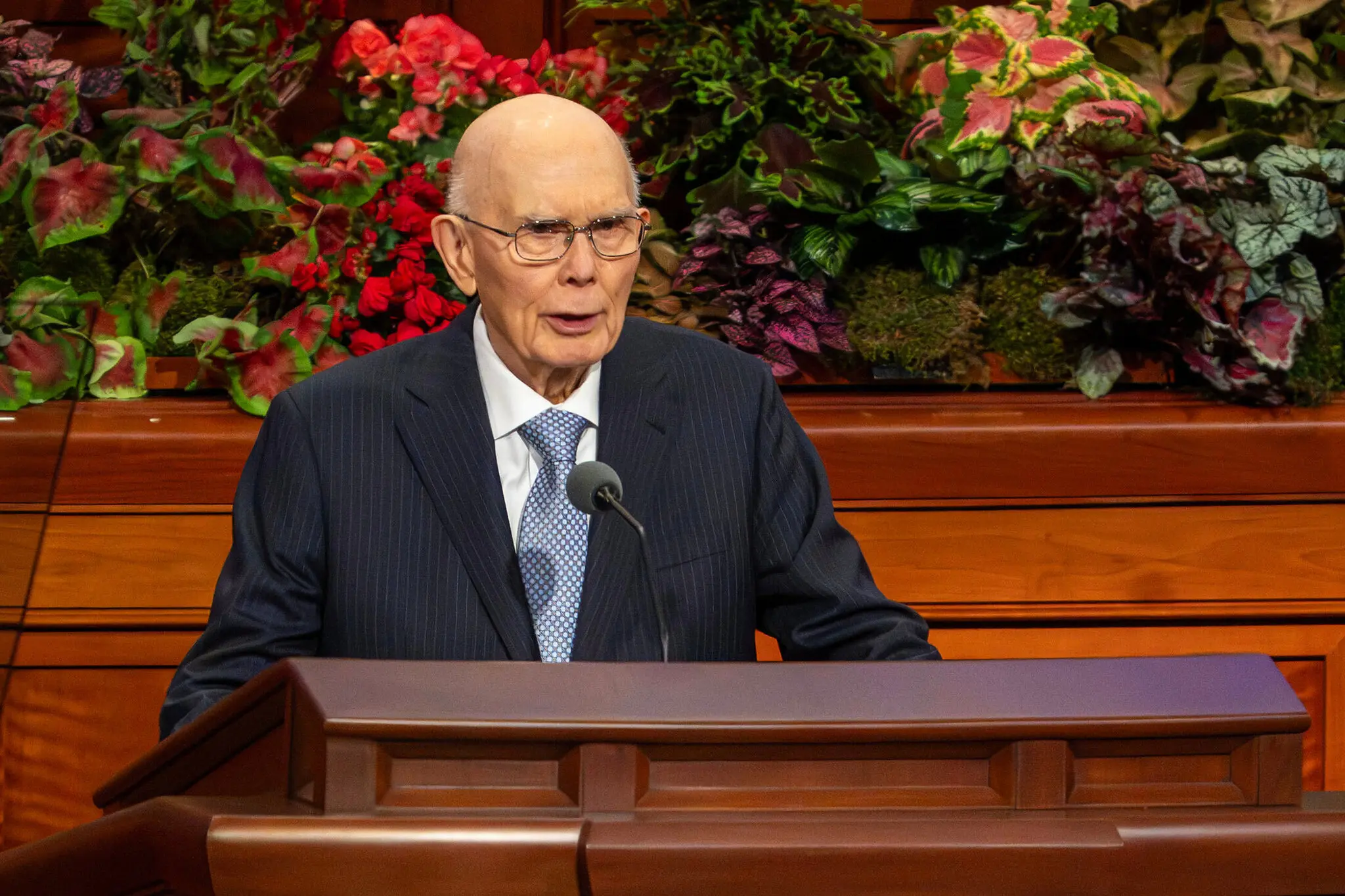 The Church of Jesus Christ of Latter-day Saints uses seniority to determine succession. Dallin H. Oaks is 93.
