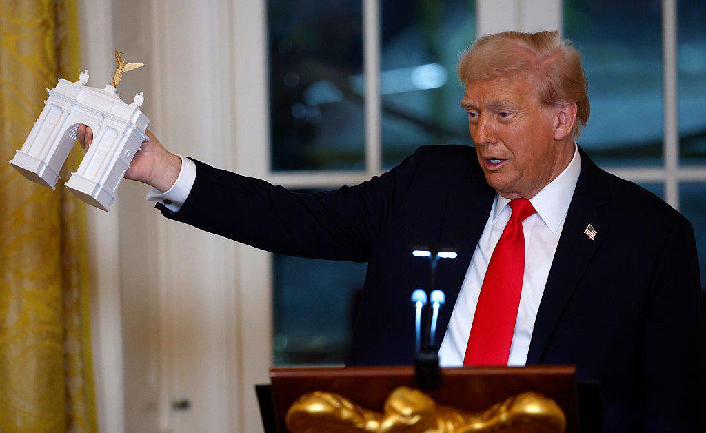 The 'Independence Arch' has also been dubbed the 'Arc de Trump', which Trump hinted was for himself.