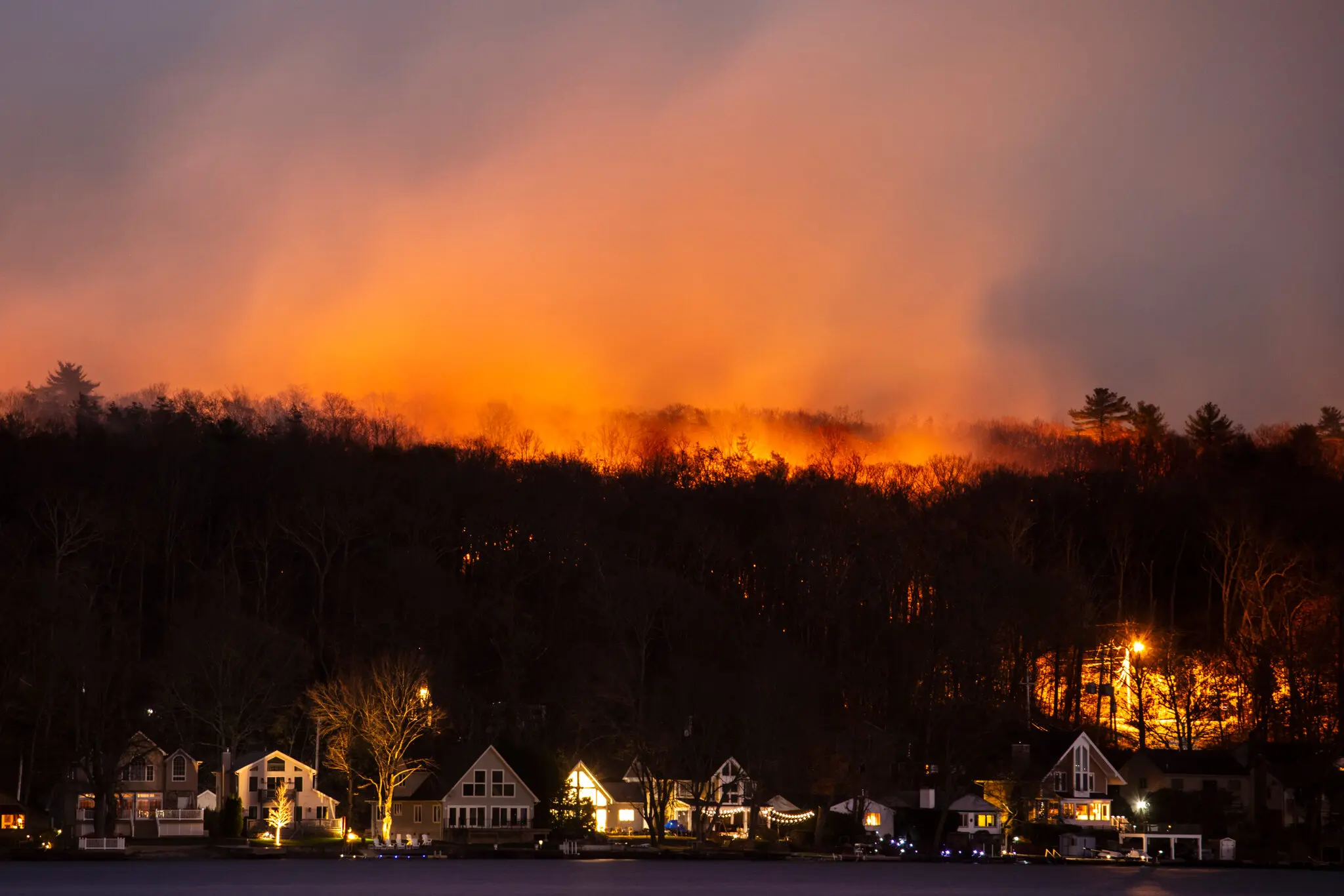 A forest fire in New Jersey last year. Fire activity last year contributed to a record jump in atmospheric carbon dioxide levels.  