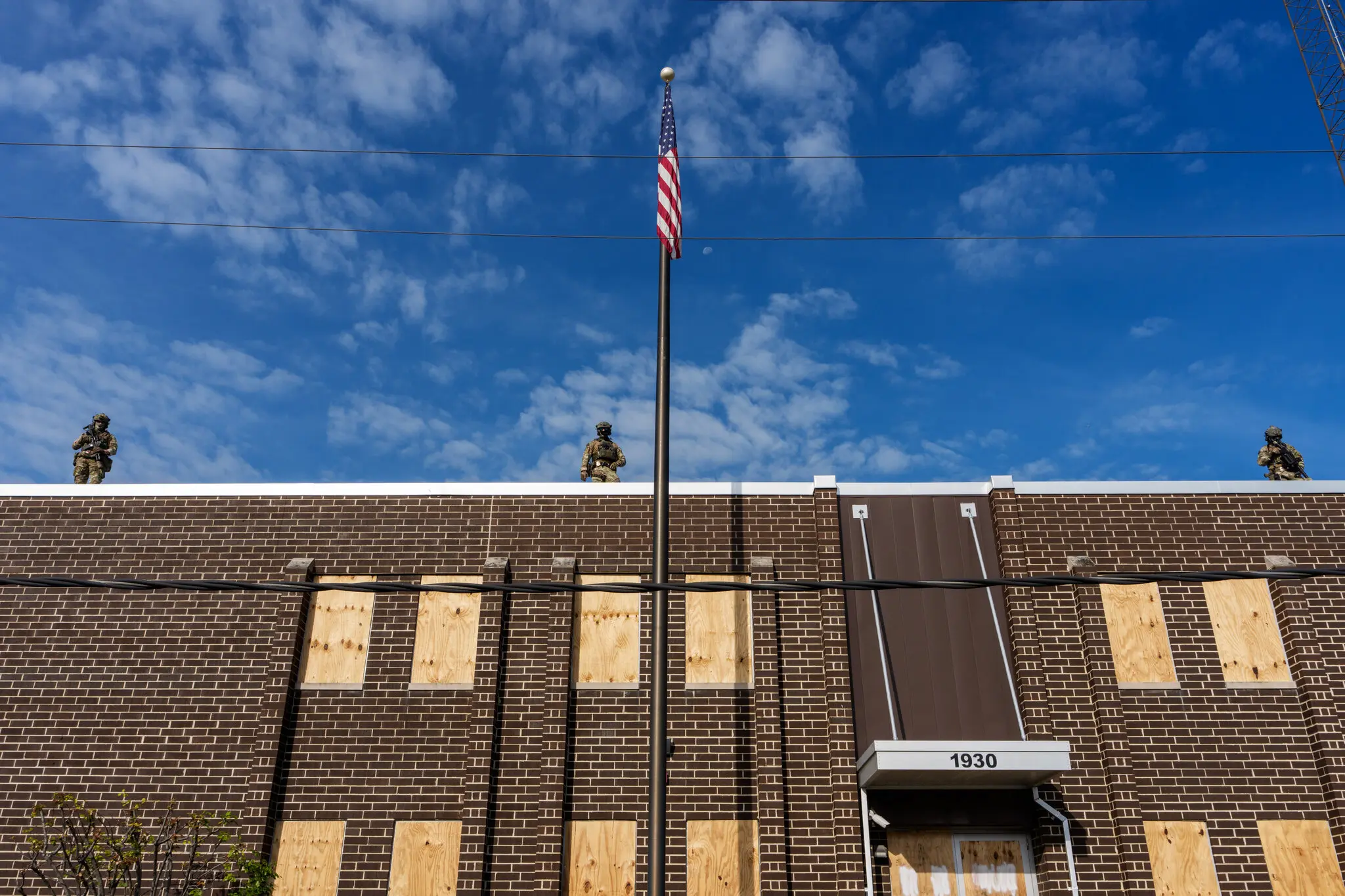Federal agents patrolled from the roof of an ICE facility in Broadview, Ill., last month.