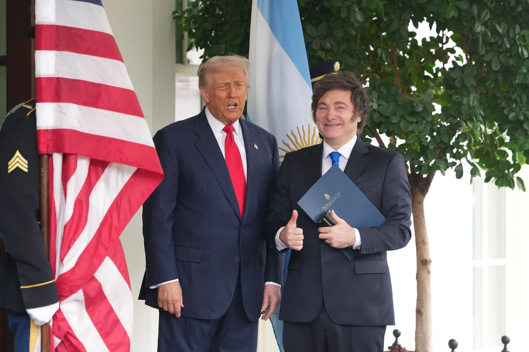 President Trump with President Javier Milei of Argentina at the White House on Tuesday.