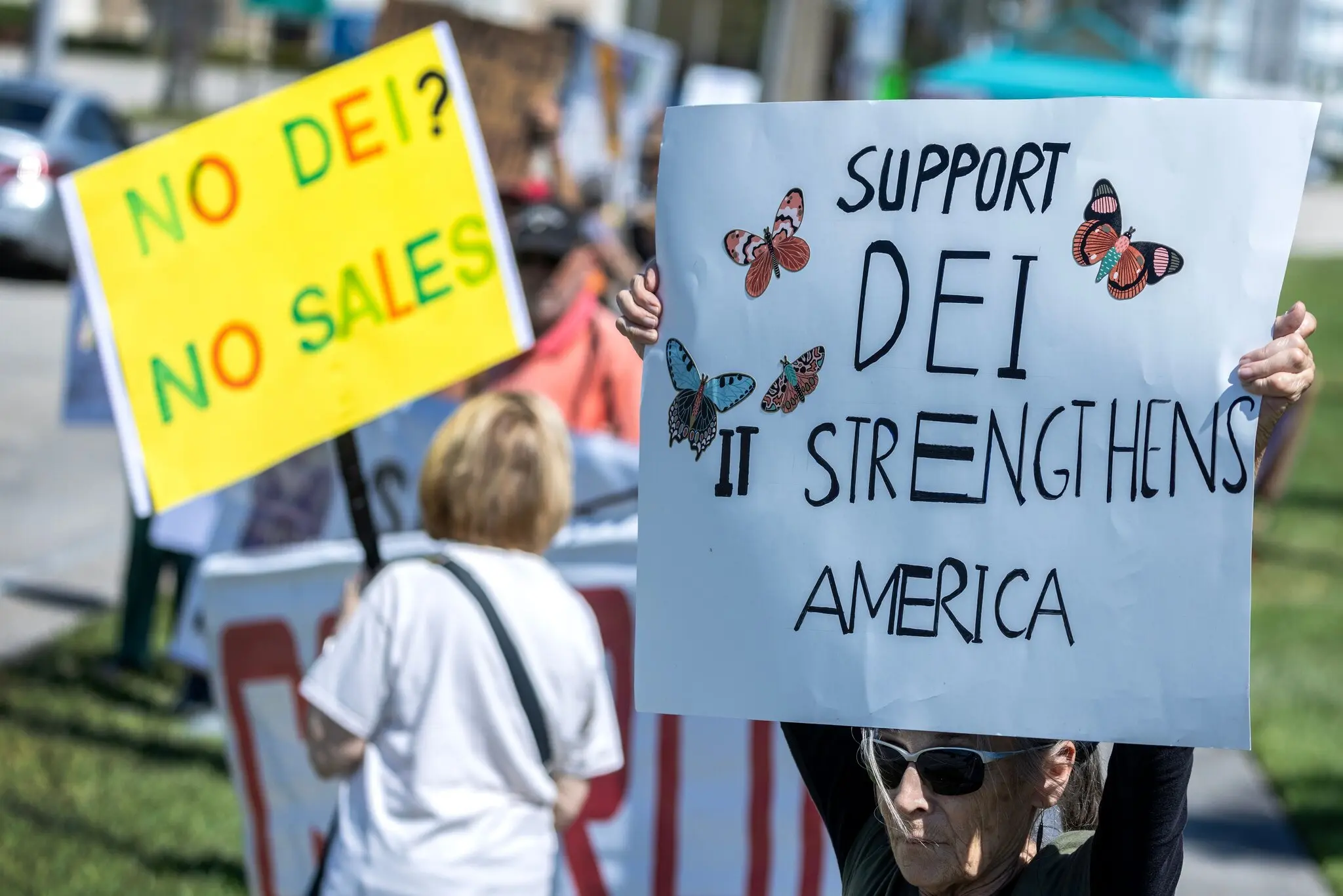 A demonstration in support of diversity, equity and inclusion efforts in West Palm Beach, Fla., in February.