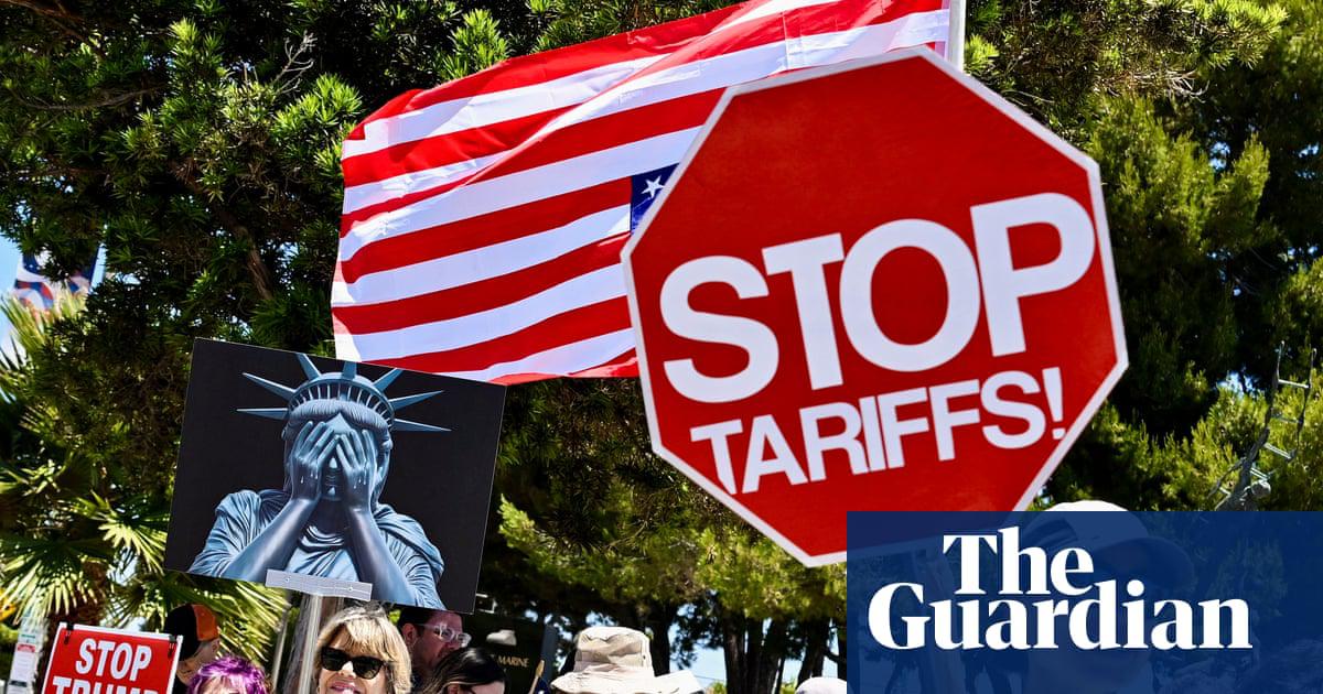 People protest against the Trump administration in San Pedro, California, on 28 June 2025.