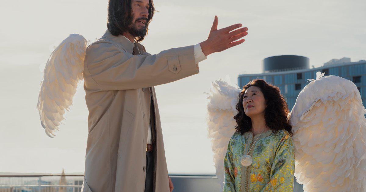 Ansari's directorial debut, in which Keanu Reeves plays a guardian angel, offers sparks of joy while taking aim at impossibility of the gig economy.