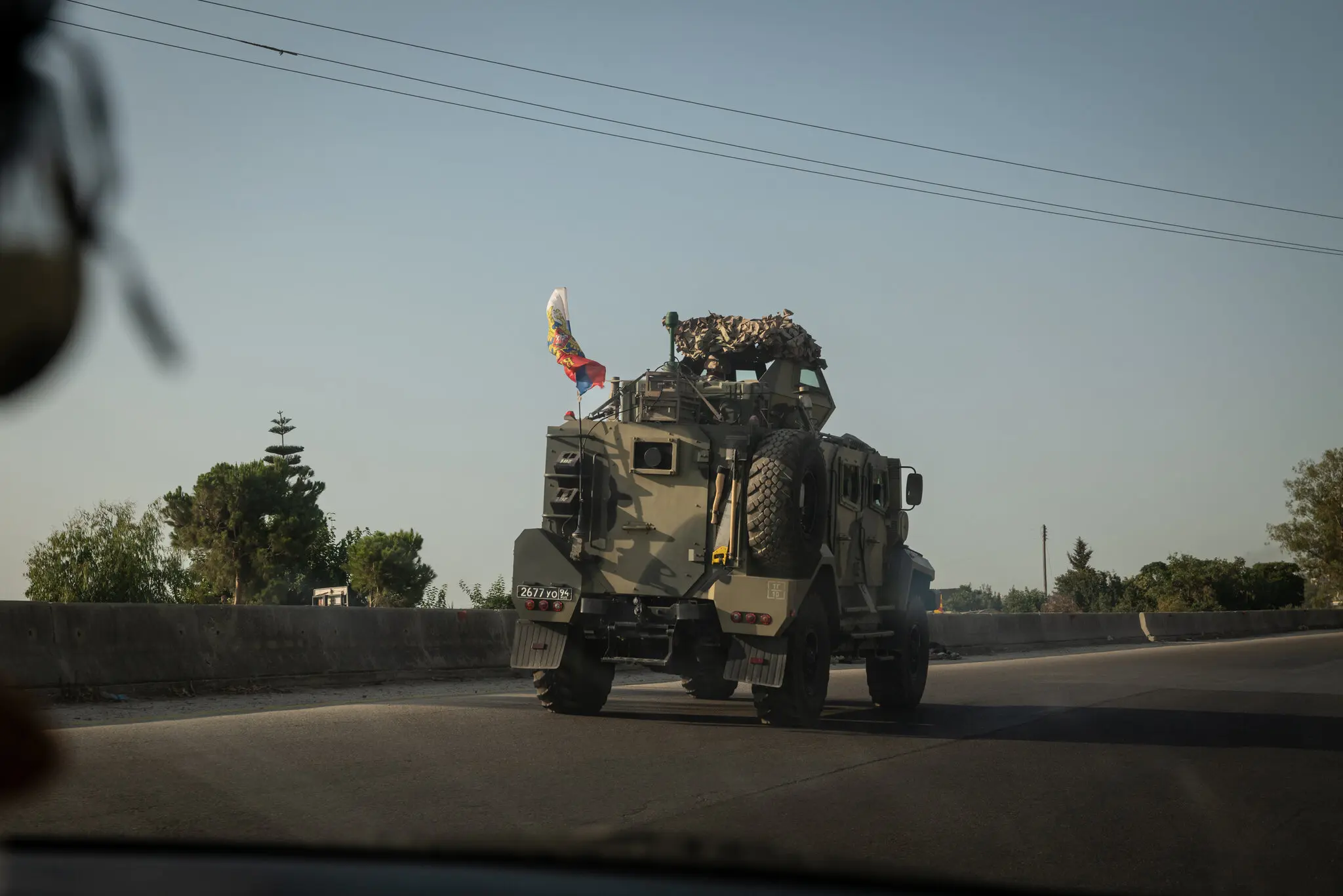 Russian military vehicles near Hmeimim, Syria, in August. Moscow still has an air base in the area, despite the overthrow last year of its ally Bashar al-Assad.