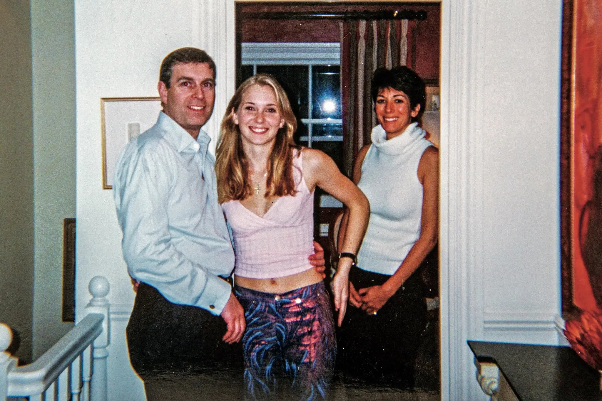 Prince Andrew, Virginia Roberts Giuffre and Ghislaine Maxwell in London in 2001.