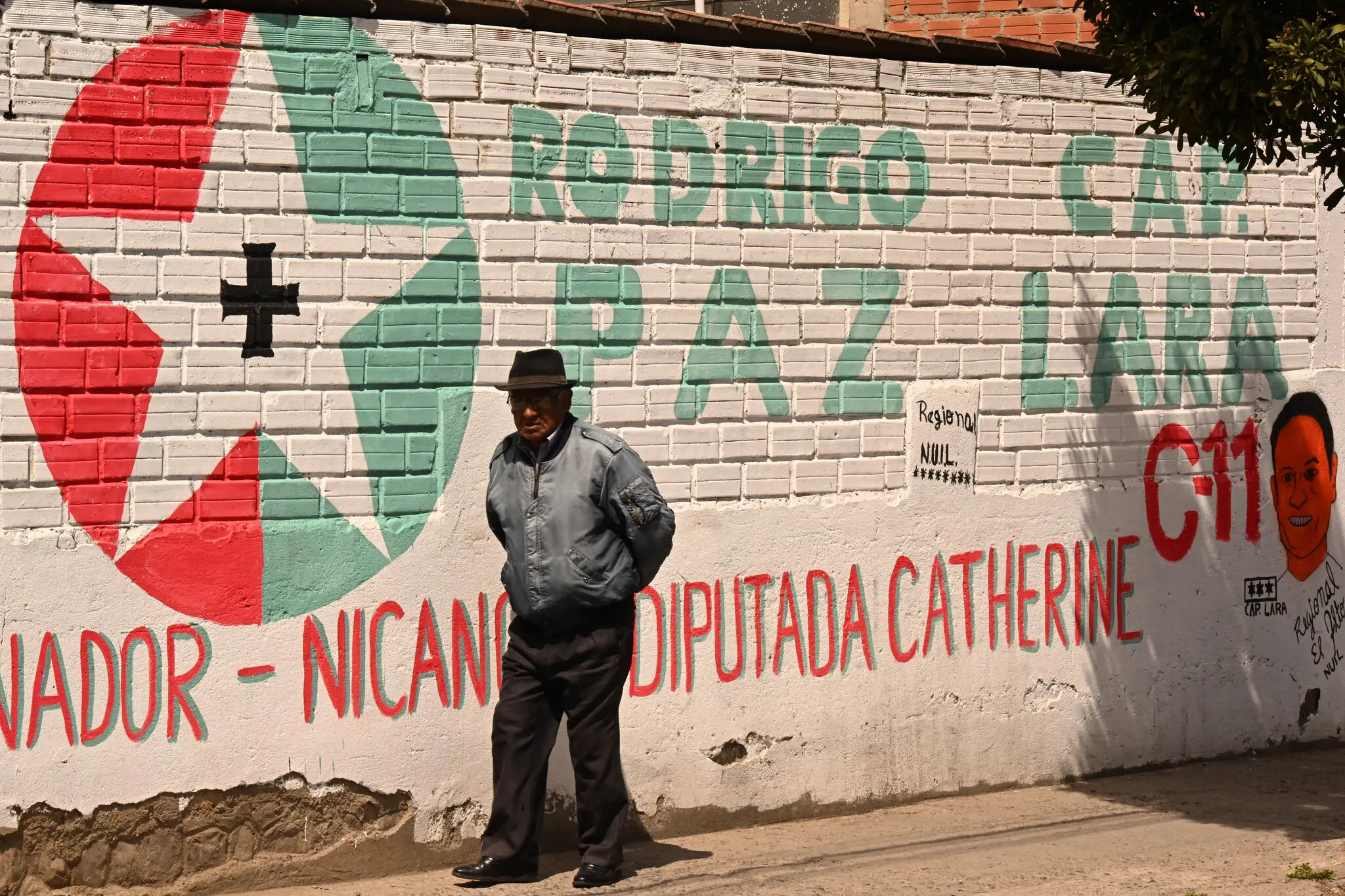 A campaign mural for Bolivia’s Christian Democratic Party in El Alto, Bolivia, on Friday.