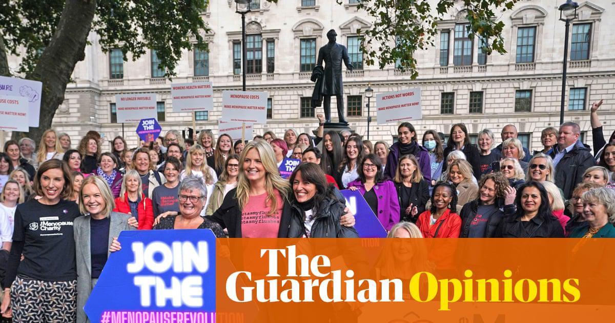 Protesters in London demonstrating in 2021 against HRT prescription charges include, from left, Dr Louise Newson, Mariella Frostrup, MP Carolyn Harris, Penny Lancaster and Davina McCall.