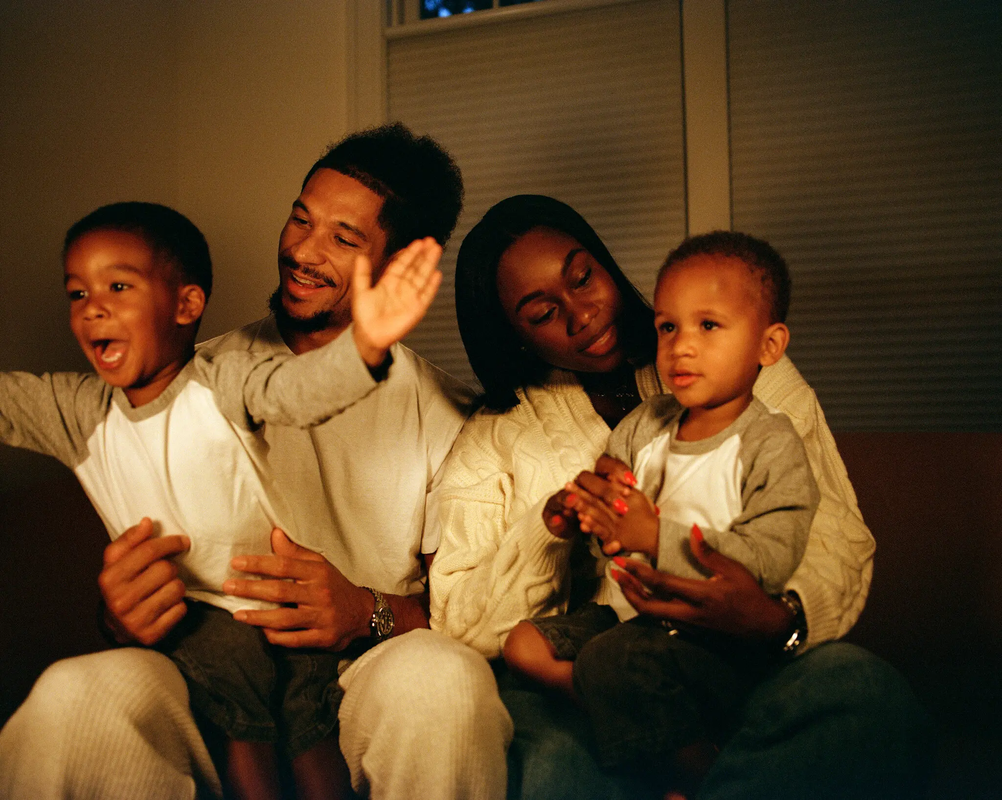 Josh Hart, a shooting guard for the New York Knicks, and his wife Shannon Hart, his high school sweetheart and a registered nurse, with their two-and-a-half-year-old twin sons.