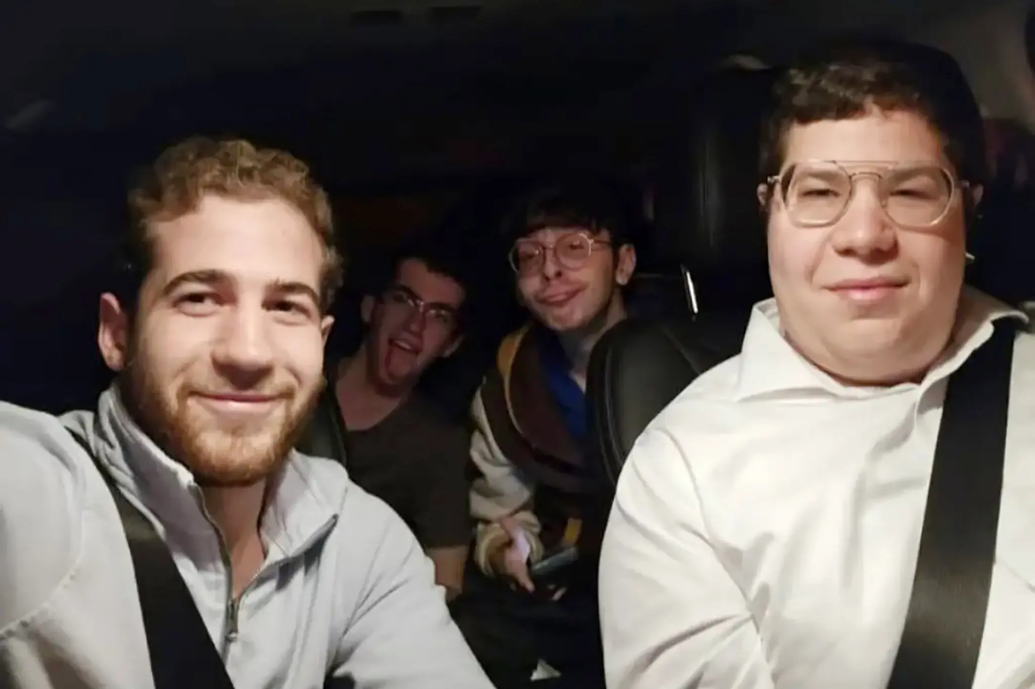 The teenagers killed were, from left: Chaim Grossman, 18; Shlomo Cohen, 18; Aharon Nosson Lebovits, 18; and Yaakov Kilberg, 19. The four had just left for a vacation, according to a relative.