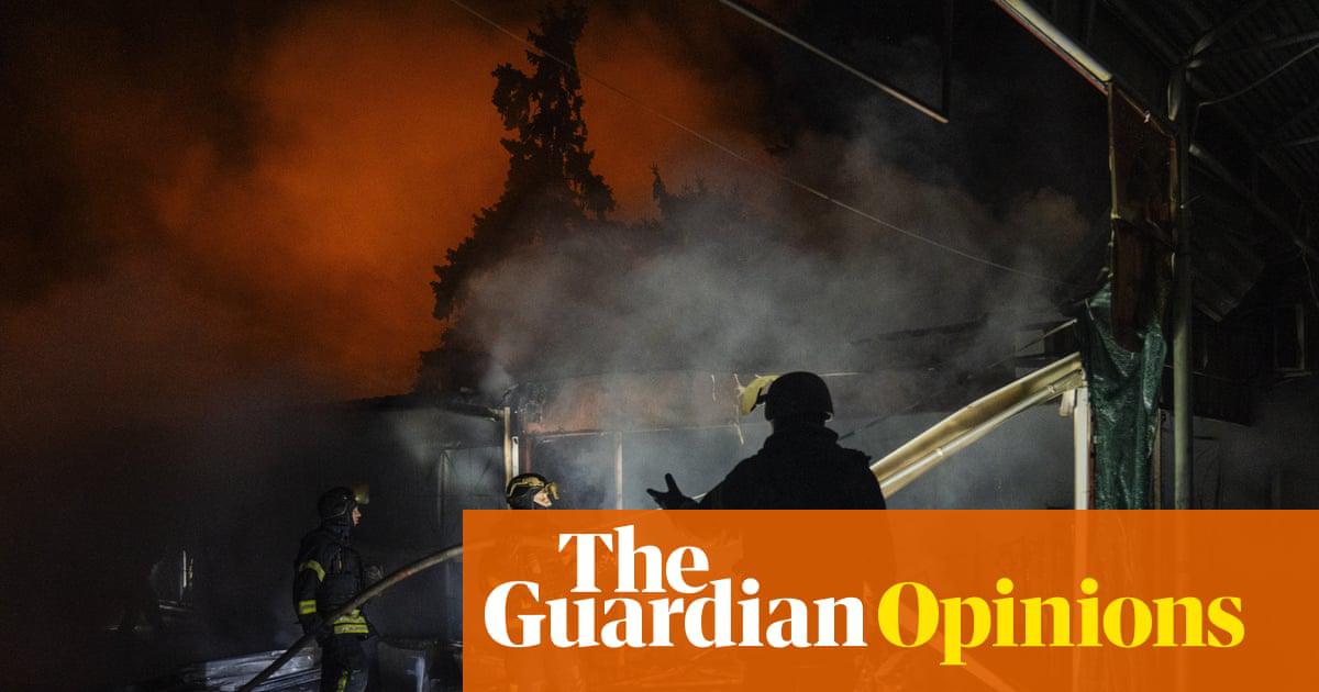 Firefighters at the scene of a drone strike in  Kramatorsk, Ukraine, 22 October, 2025.