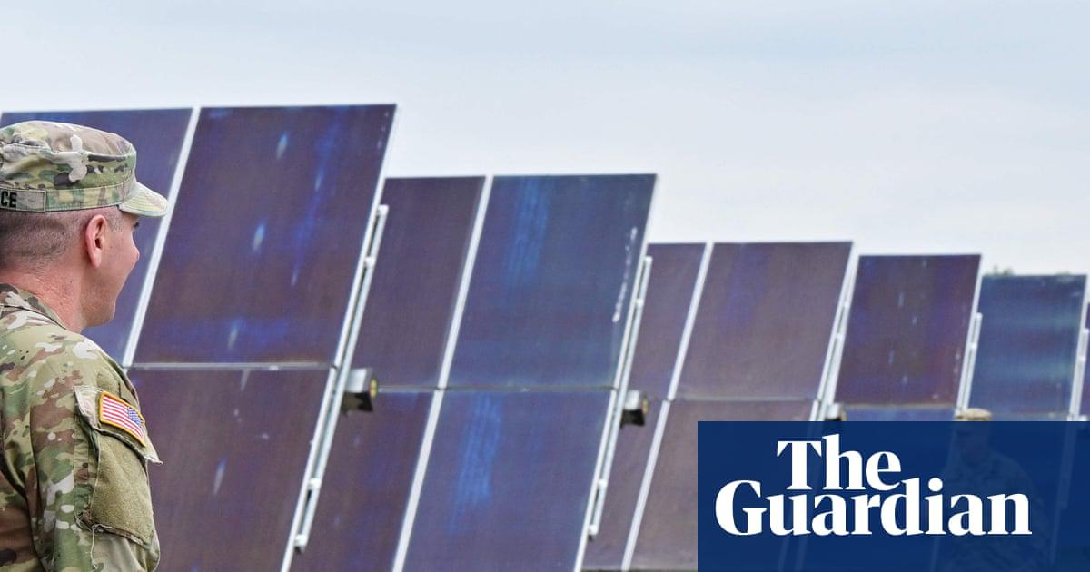 US military personnel at an energy resilience project in California.