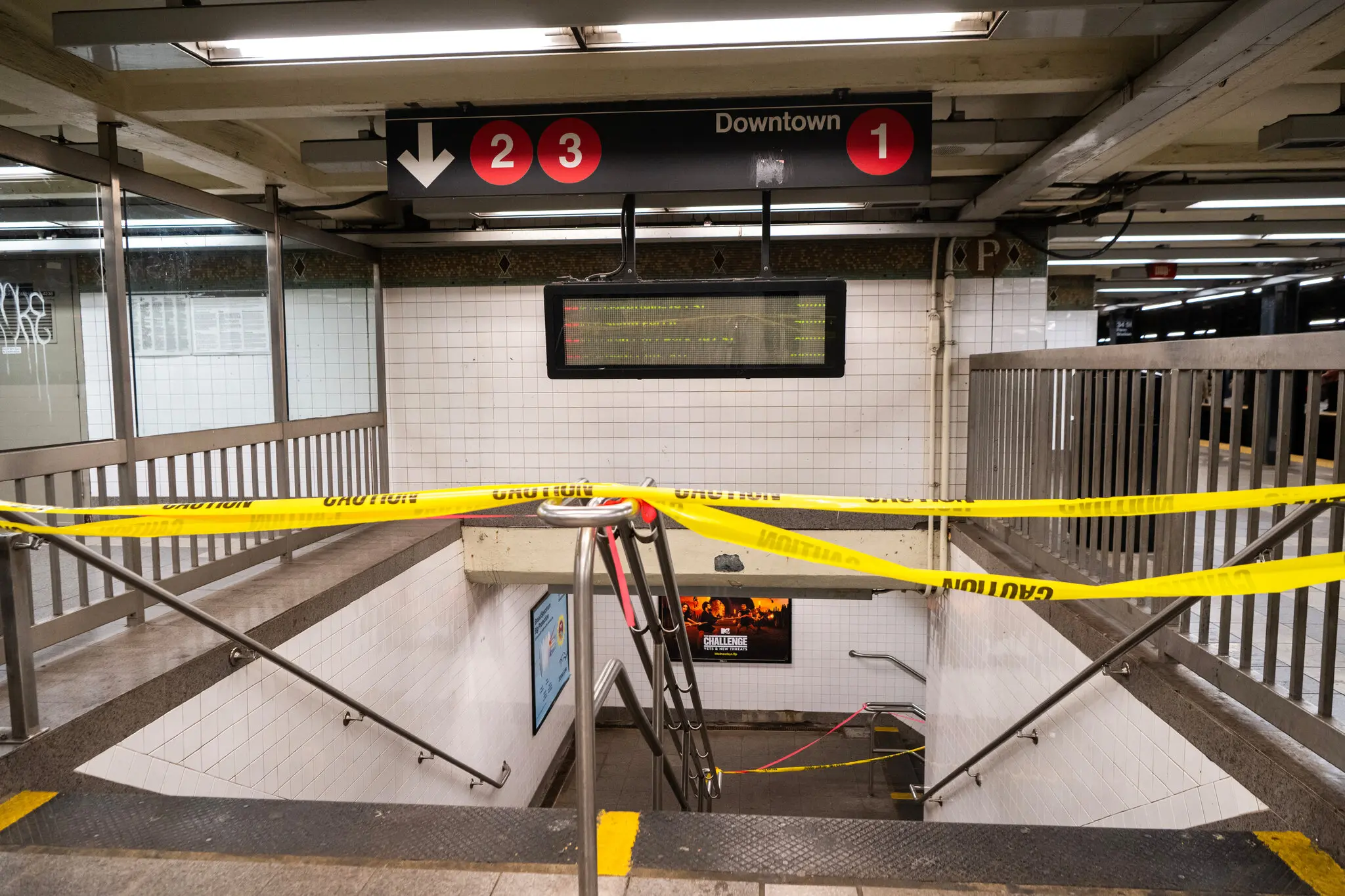 The child was found near a drain in the subway passageway.