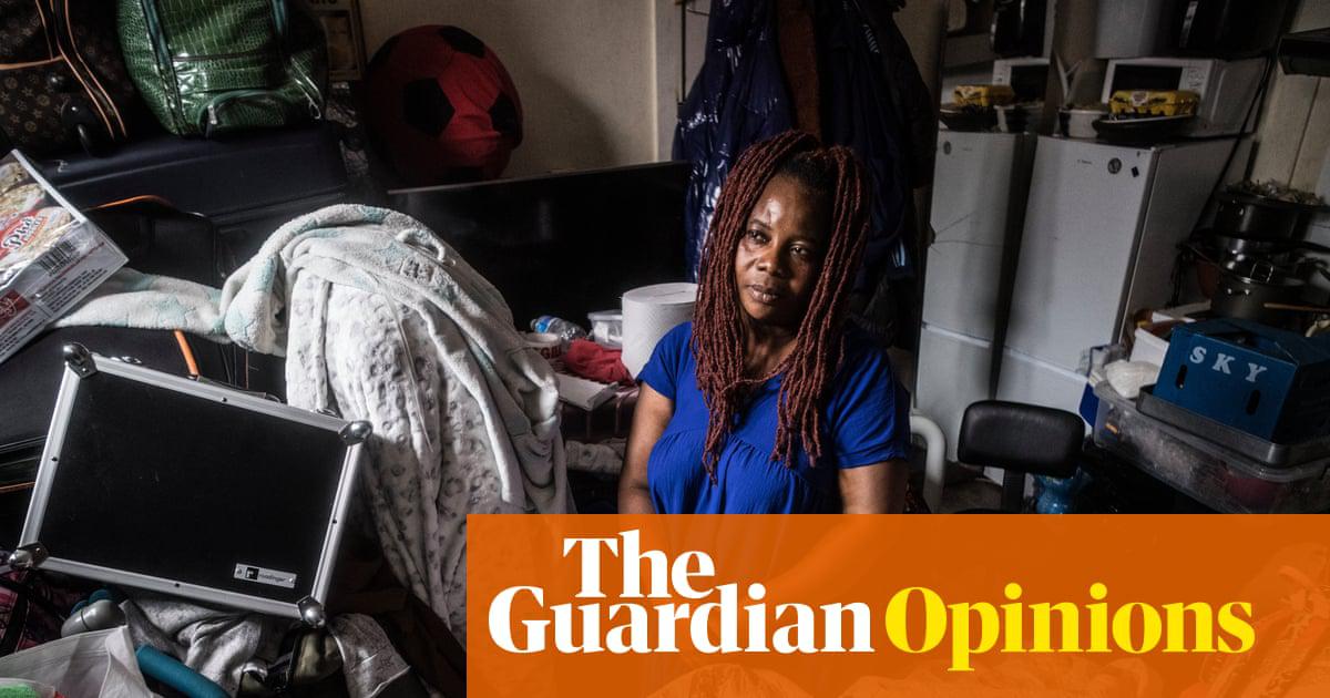 Eunice Osei in her single room accommodation, part of an unlicensed house in multiple occupation, north London.