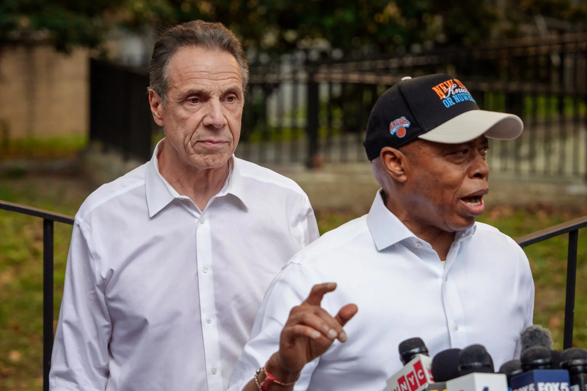 As Mayor Eric Adams announced his endorsement of Andrew Cuomo for mayor on Thursday, he warned that Islamic extremism could harm New York as it has other countries.