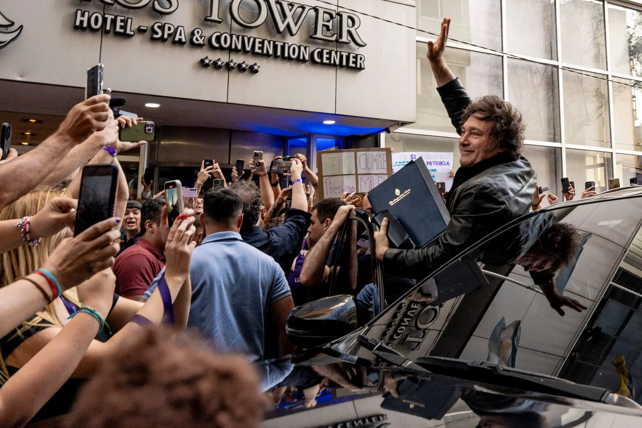 President Javier Milei of Argentina in the city of Rosario on Thursday.
