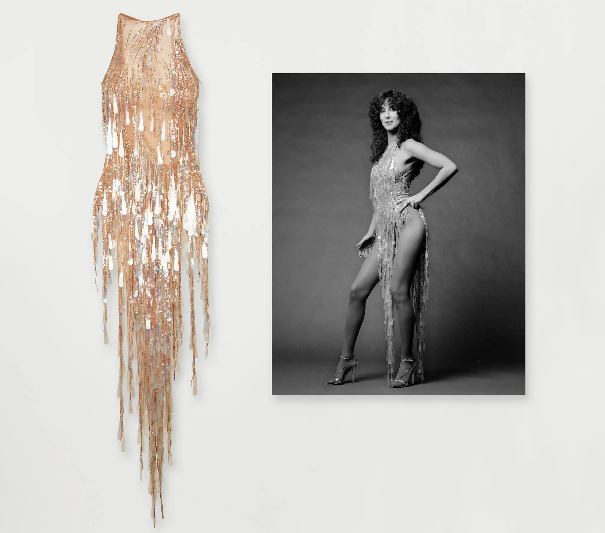 Julien’s Auctions is holding a sale of items from Bob Mackie and other designers. Among the notable dresses is a naked dress Cher wore on her 1978 ABC television special, “Cher … Special.”
