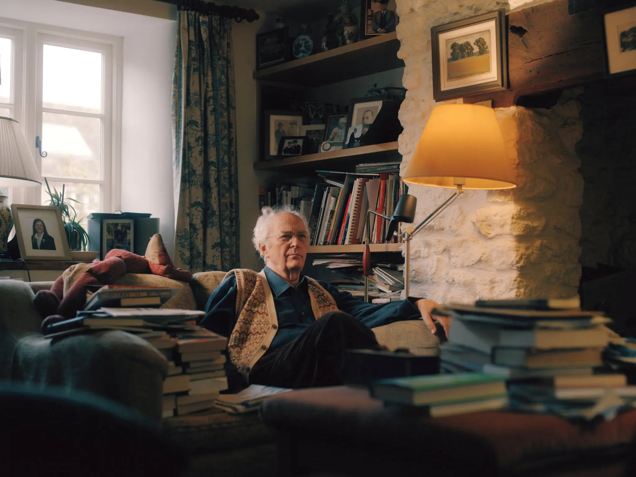 Pullman at his home outside of Oxford, England.