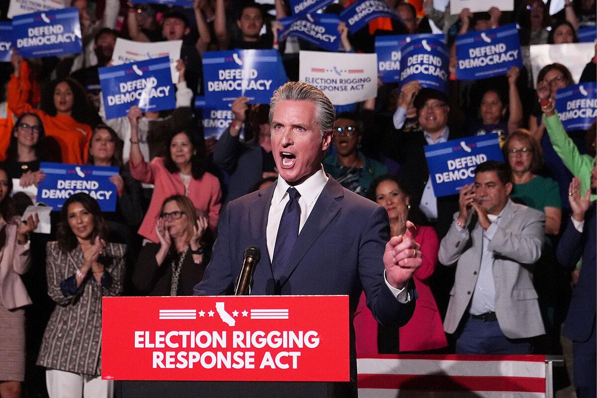 California Gov. Gavin Newsom speaks during a news conference Aug. 14, 2025, in Los Angeles. 