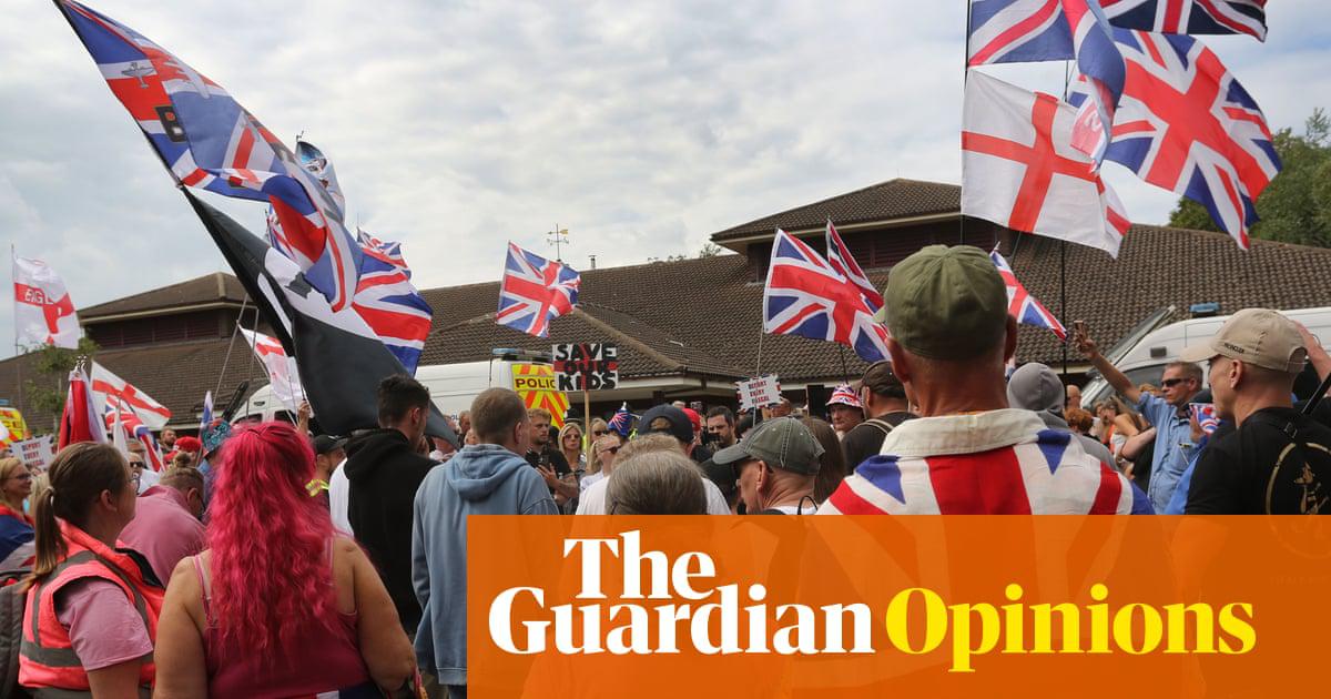 People protest against asylum seekers being housed at the Brook Hotel, Norwich, 24 August 2025. 