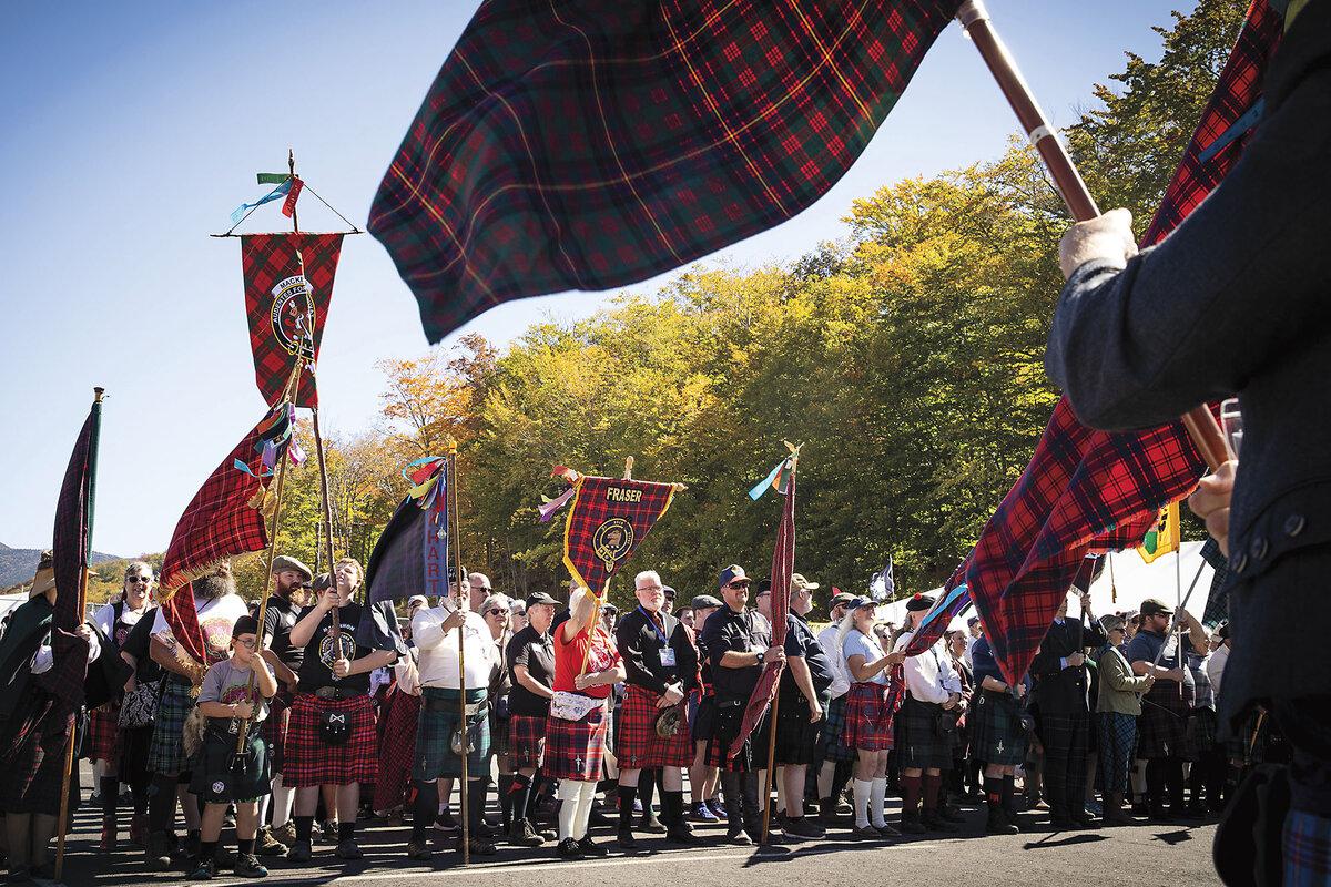 THE CLAN-DO SPIRIT: Scottish clans line up for the opening parade and roll call at the New Hampshire Highland Games & Festival in Lincoln, New Hampshire, Sept. 20. 