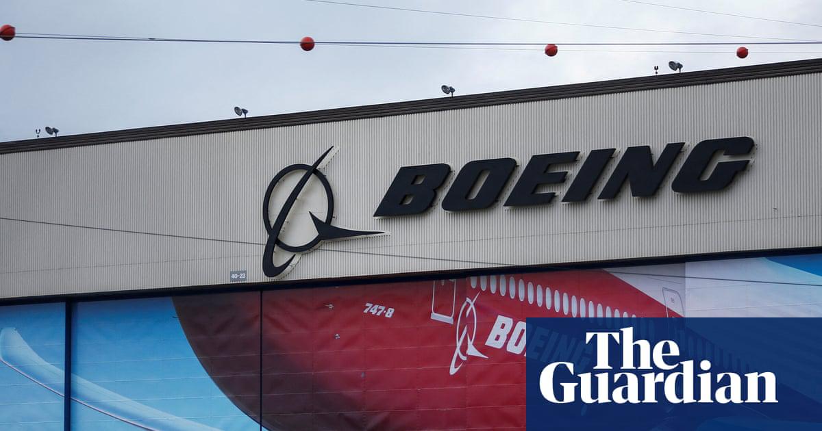 A Boeing logo is seen at the company's facility in Everett after it was announced that their 777X model will make its first test flight later in the week in Everett, Washington on 21 January 2020.
