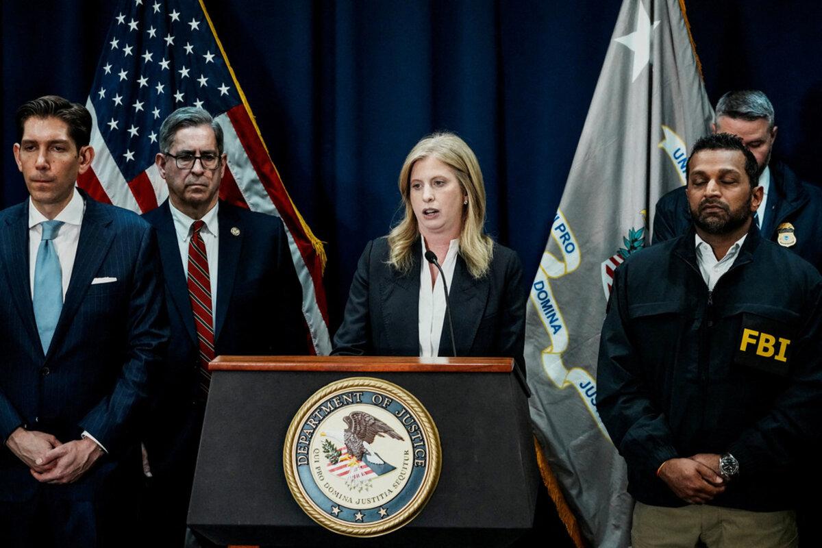 New York City Police Commissioner Jessica Tisch speaks during a press conference about the arrests of NBA players and coaches for illegal gambling schemes, Oct. 23.