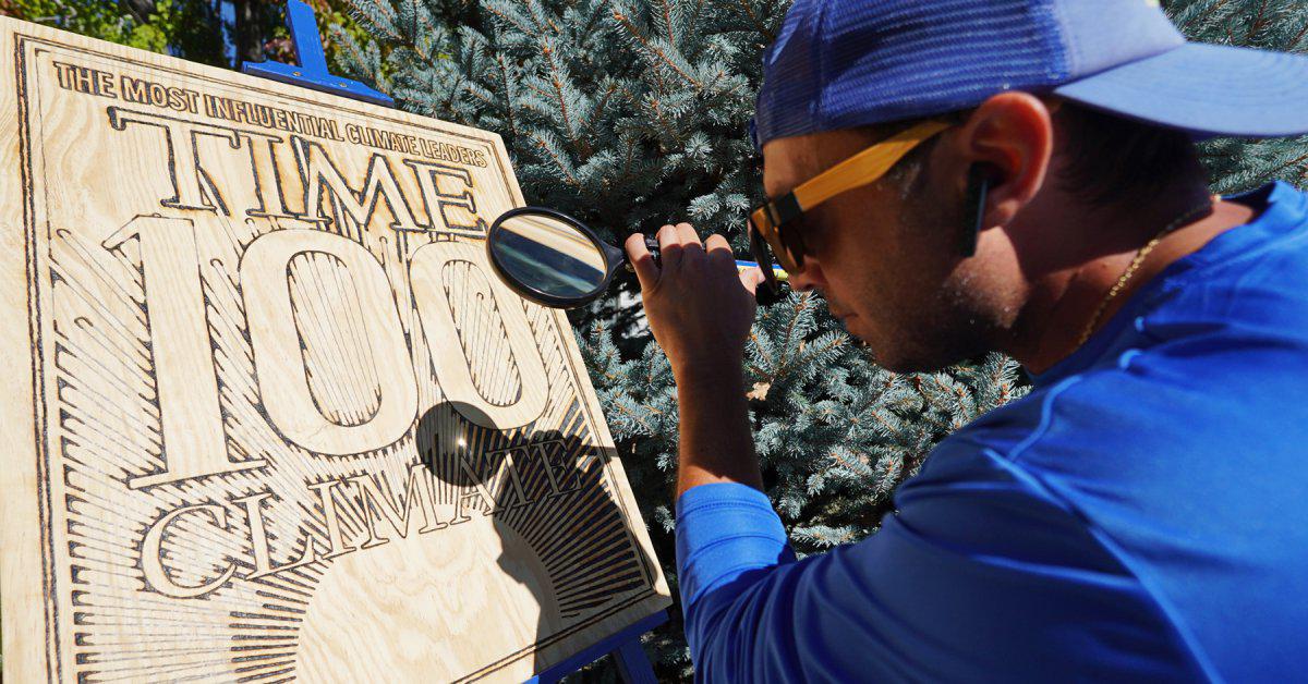 Artist Michael Papadakis spent 10 days creating the piece.