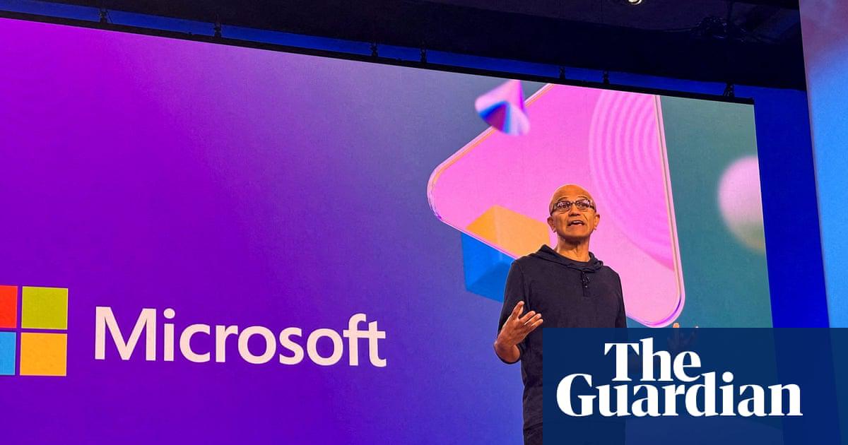 Microsoft’s CEO, Satya Nadella, speaks at the company’s annual developer conference in Seattle, Washington.