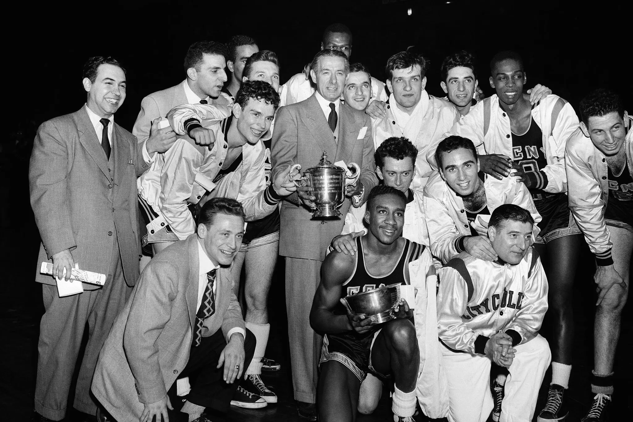The City College of New York basketball team won the National Invitation Tournament at Madison Square Garden in March 1950 but was later caught up in a point-shaving scandal.