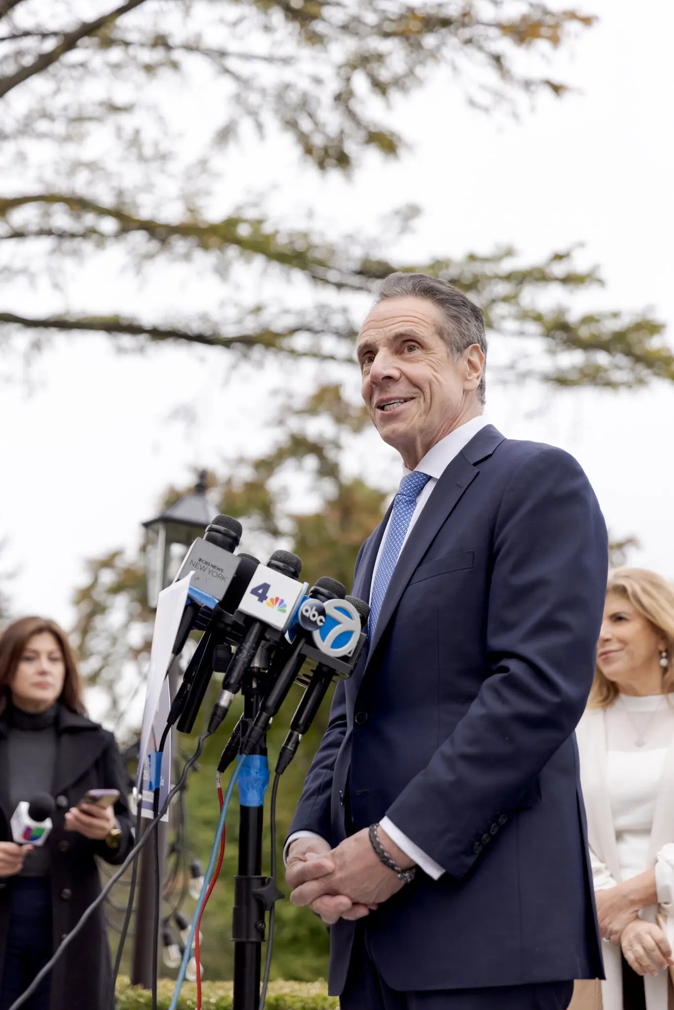 Andrew M. Cuomo during a news conference in Staten Island on Wednesday.
