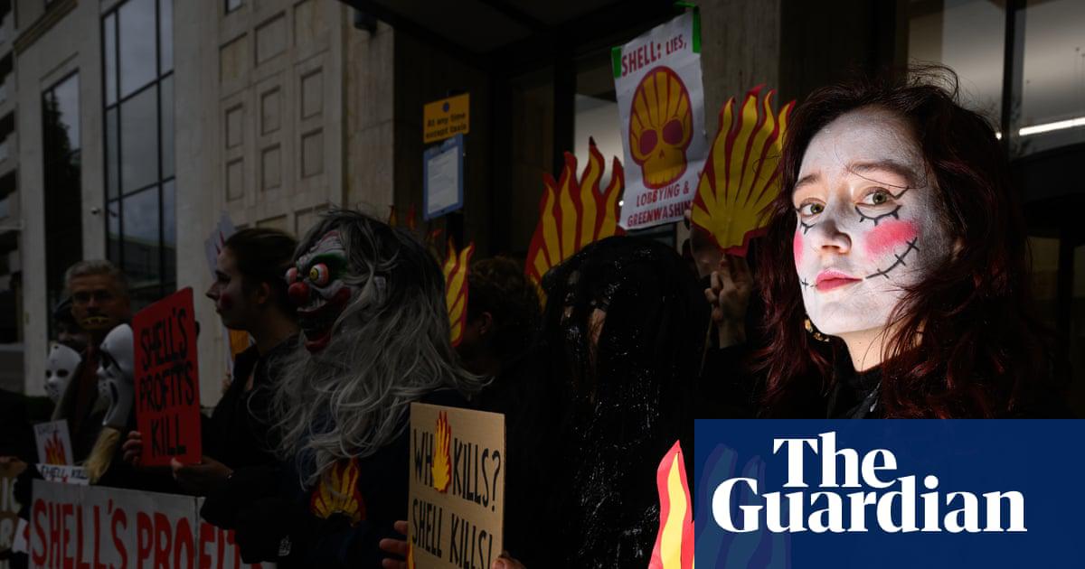 Climate protesters demonstrated near Shell's headquarters  in London on Wednesday.
