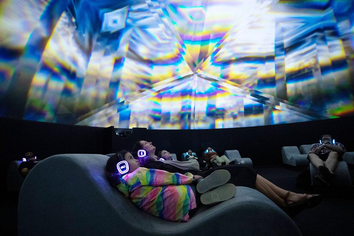  People visit a multi-sensory installation at the Museum of Tomorrow in Rio de Janeiro, Oct. 9, ahead of COP30 held in Brazil.