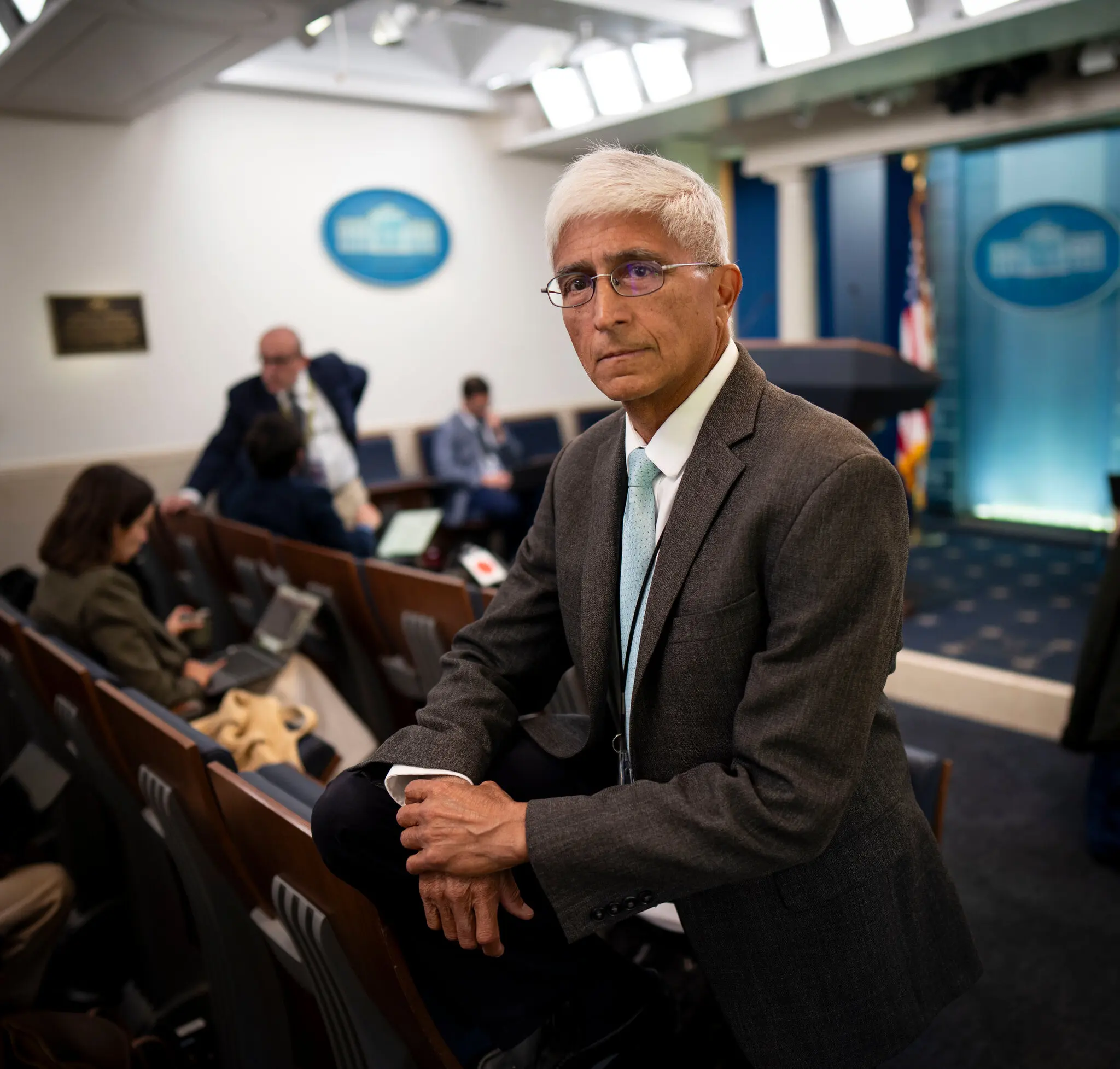 Shirish Dáte, White House correspondent for HuffPost in the White House press room.