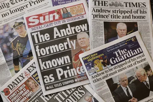 The front pages of most of Britain's national newspapers on Oct. 31, 2025