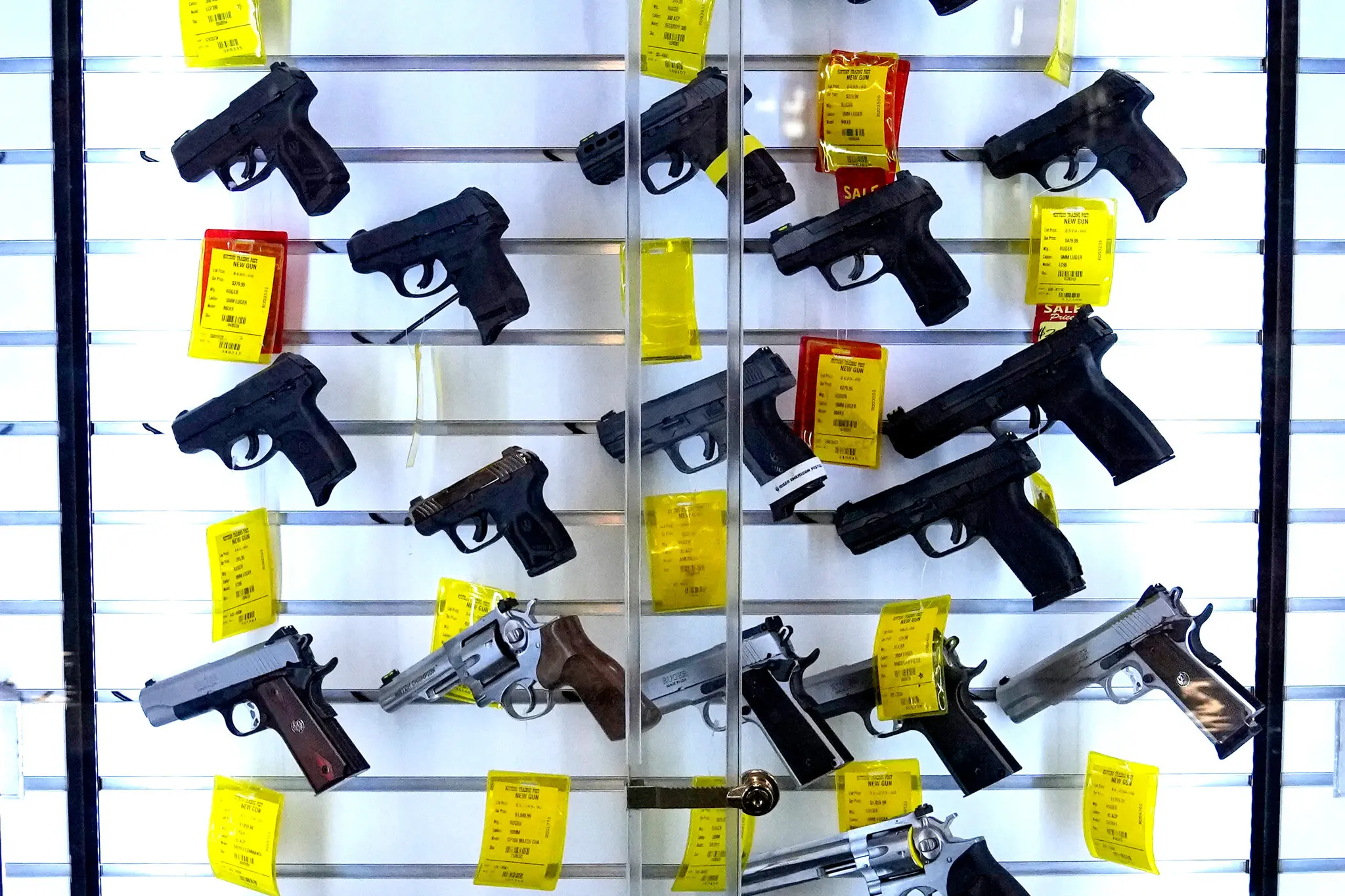 Handguns at the Kittery Trading Post in Kittery, Maine.
