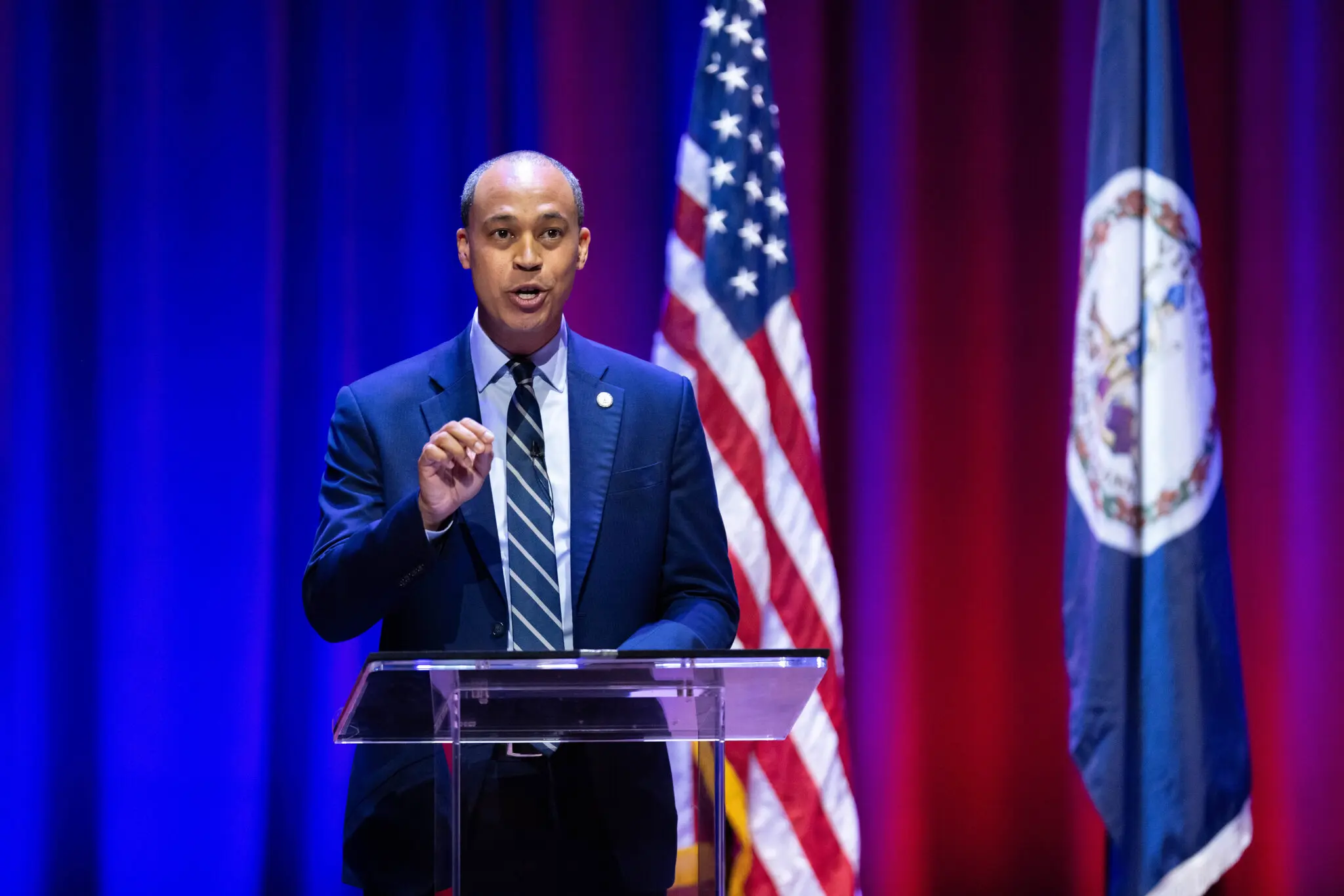 Jay Jones, the Democratic nominee for state attorney general, at the October debate.