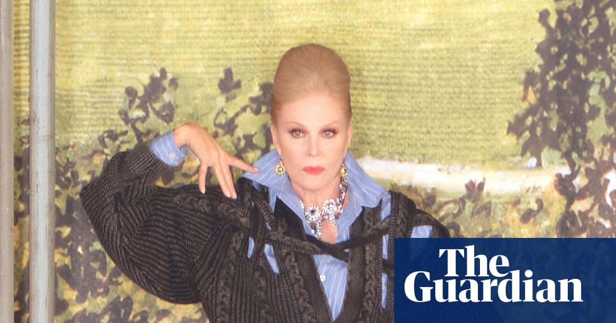 Fashion by Belgian designer Glenn Martens for H&M, worn by Joanna Lumley.