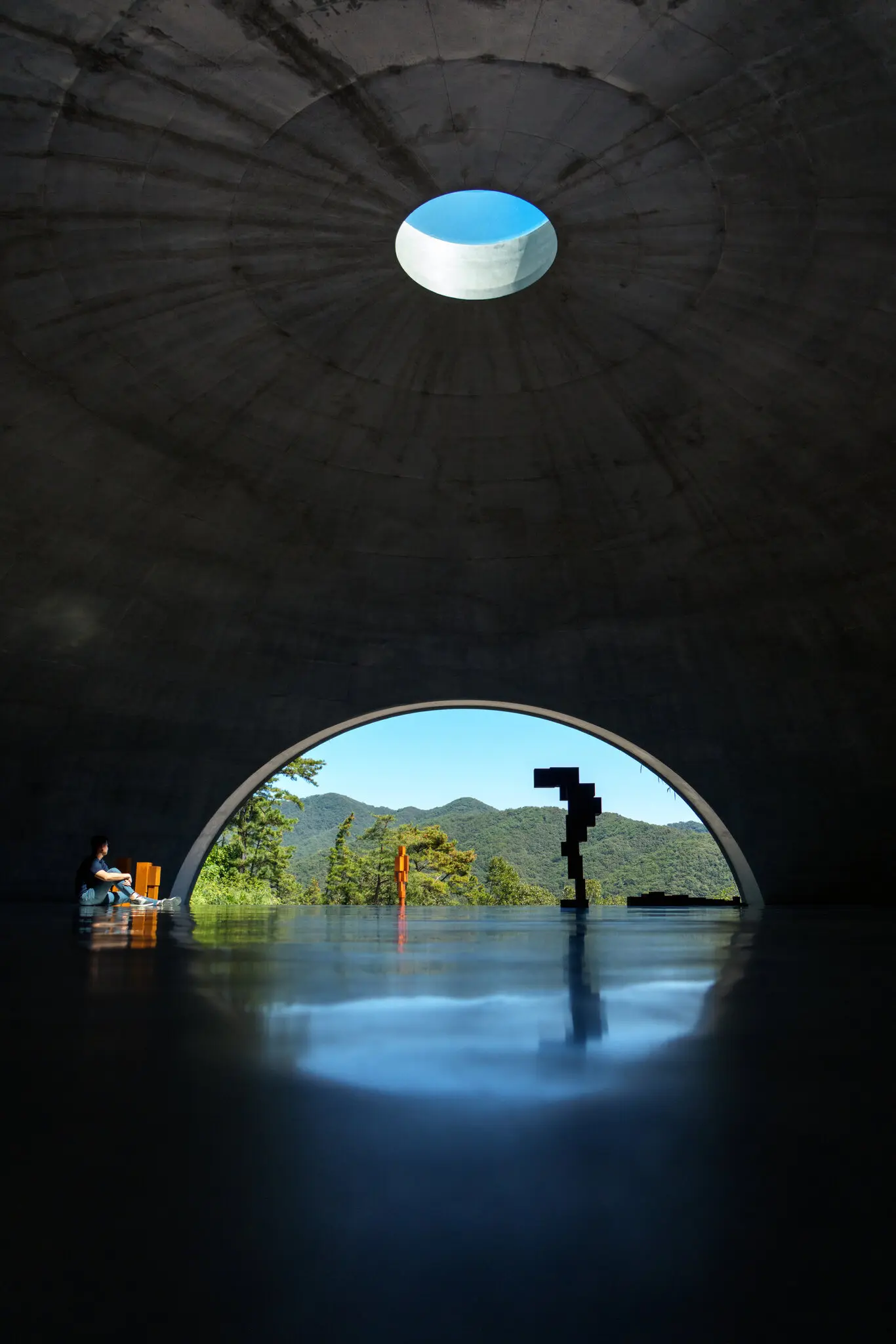 “Ground,” a permanent installation by Antony Gormley and Tadao Ando at Museum San in Wonju, South Korea.