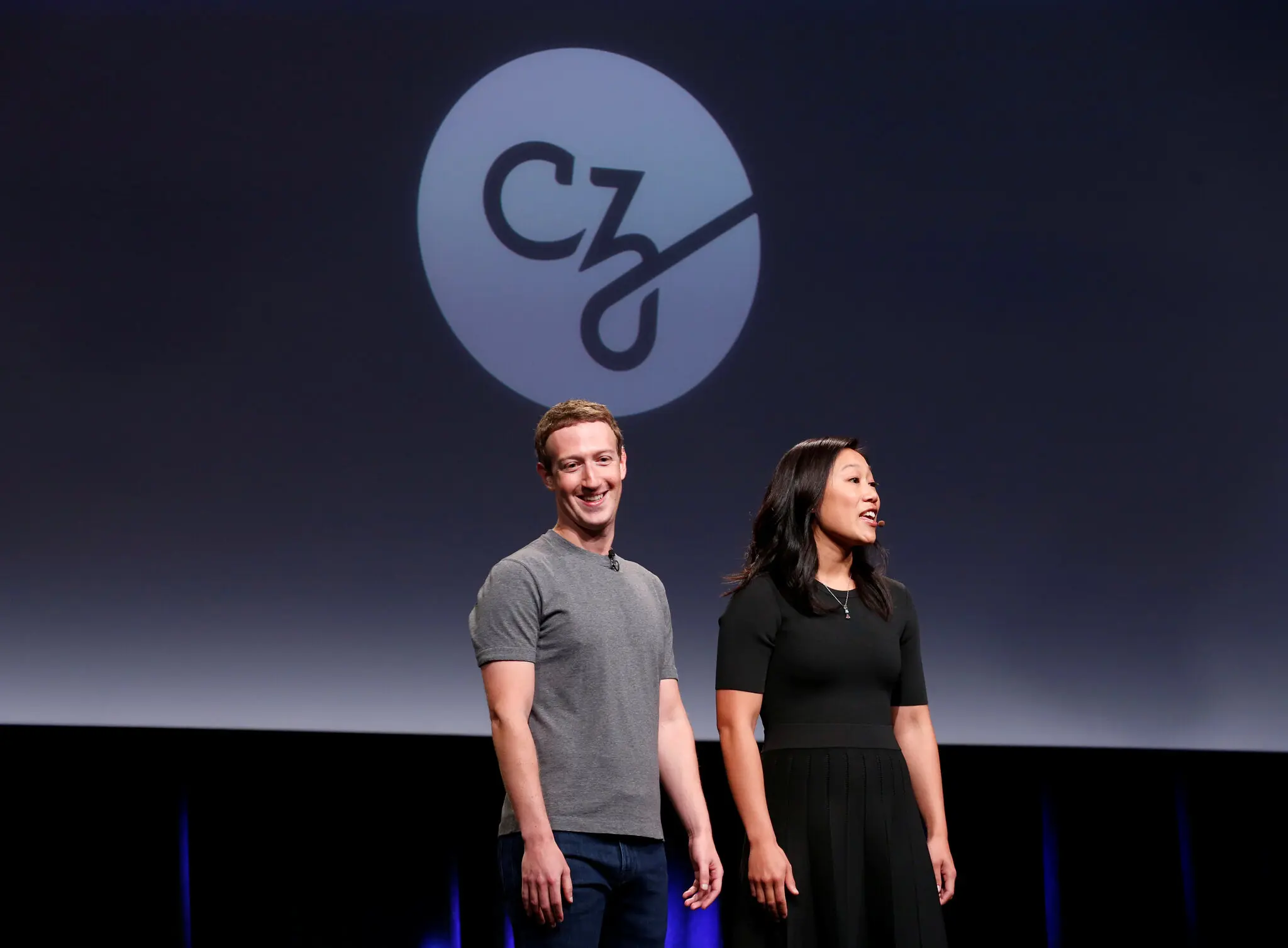 Mark Zuckerberg and Priscilla Chan at a 2016 announcement by the Chan Zuckerberg Initiative to “cure, prevent or manage all disease” by the end of the century.