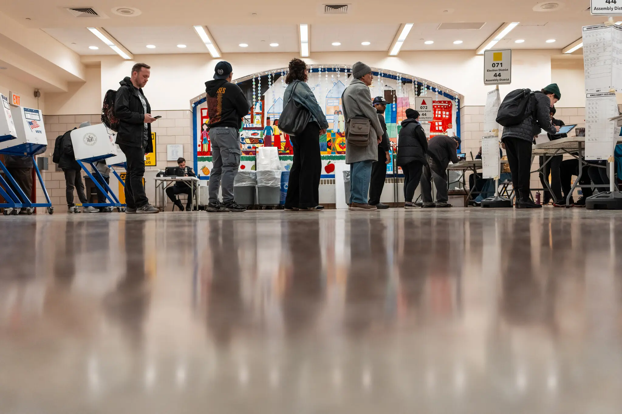 Voters waiting to cast ballots in Ditmas Park.