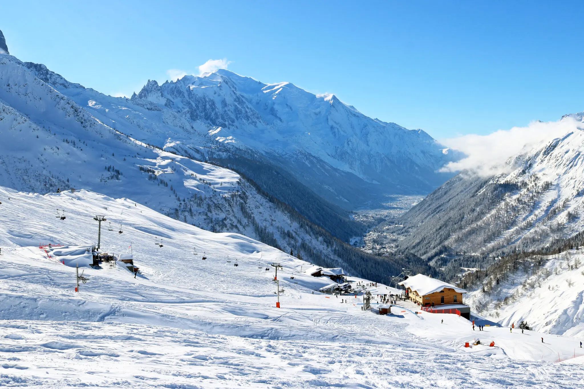 A view over the Chamonix valley from the Balme-Vallorcine ski area. 